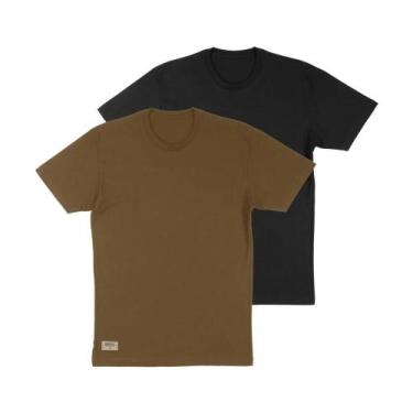 Imagem de Kit 2 Camisetas Cotton Naturiam Masculina Marrom e Preta - Di Nuevo, P