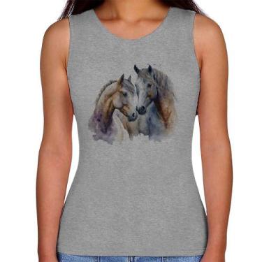 Imagem de Regata Feminina Cavalo e Égua - Foca na Moda, Cinza, GG