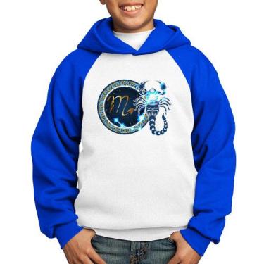 Imagem de Moletom Infantil Signo Escorpião Astrologia - Foca na Moda, Branco, Az