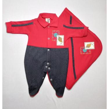 Imagem de KIT Saída Maternidade - Macacão e Manta - Bordado Pipa e Bola - Nethun