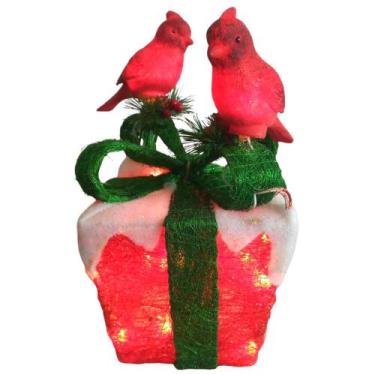 Imagem de Caixa de Presentes Com Luzes e Pássaros Decoração de Natal 127V 35x18x