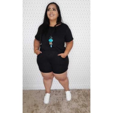 Imagem de Macaquinho Plus Size Cordão Jéssica - Ziriguipê, Preto, Manequim 54