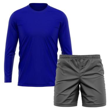 Imagem de Kit Camiseta Manga Longa Poliamida + Short Bermuda Tactel-Masculino