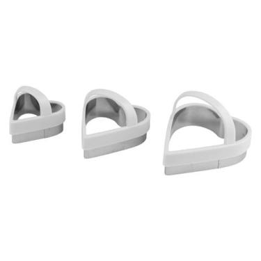 Imagem de 3pçs cortador molde forma c/ alça massa biscuit - coração - Clink