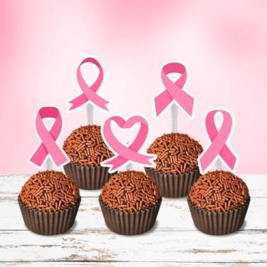 Imagem de 50 Tags Toppers Para Doces Docinhos Outubro Rosa - Oficina do Papel Cr