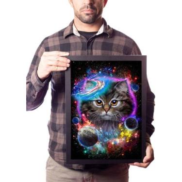 Imagem de Quadro Arte Gato Galáctico Místico - Fanarte