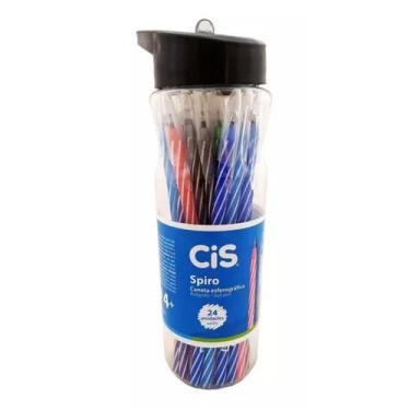 Imagem de Caneta Esferográfica Cis Spiro Pote Com 24 Unidades Cor Da Tinta Sorti