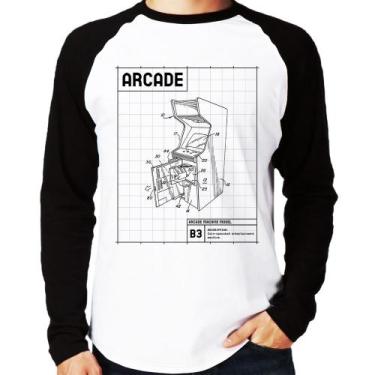 Imagem de Camiseta Raglan Arcade Fliperama Projeto Manga Longa - Foca na Moda, B