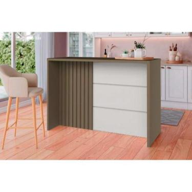 Imagem de Bancada Ilha Cozinha Balcão Gourmet Connect c/ 4 Portas 145cm Duna/Cri