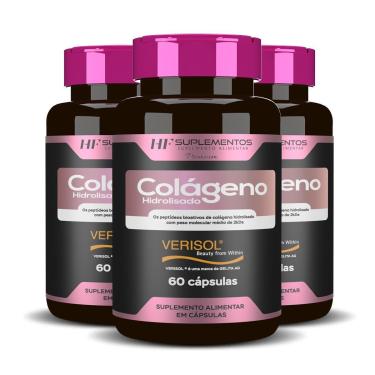 Imagem de 3x COLAGENO VERISOL + CALCIO HF SUPLEMENTOS 60CAPS-Unissex