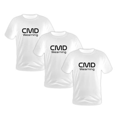 Imagem de Kit 3 Camisetas Branca Masculinas Manga Curta Estampada Premium - CMD 
