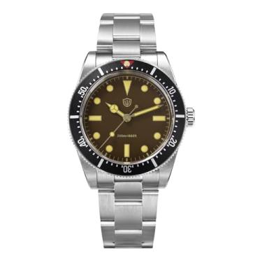 Imagem de watchdives Relógios de quartzo, WD7922 BB54, relógio de pulso de luxo com cristal de safira, 37 mm, 20 bares, relógios de mergulho para homens, Marrom / Novo logotipo, Relógios de quartzo