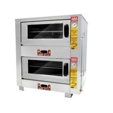 Imagem de Forno Gás 2 Câmaras 20cm Inox 71x62x75 Metalmaq