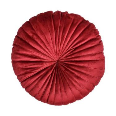 Imagem de Almofada Redonda Rendy em Veludo Vermelho - Díspar Design