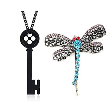 Imagem de Colar Key and Seeing Stone - Presente de bijuteria de Halloween para mulheres, homens e fãs, Zinco, Sem Pedra Preciosa