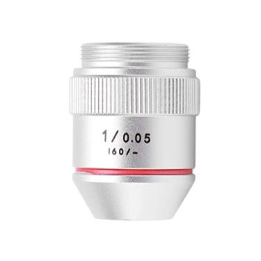 Imagem de Lente Objetiva Acromática, Lente Objetiva de Microscópio Acromático RMS Com Rosca 1X 195 Vidro óptico de Cobre Objetivo de Microscópio Acromático para Microscópio Biológico