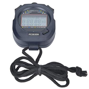 Imagem de Cronômetro de 30 Memórias, Contagem Regressiva de Cronometragem, Display LCD de 16 Dígitos, Cronômetro de Atletismo para Esportes (0.01)