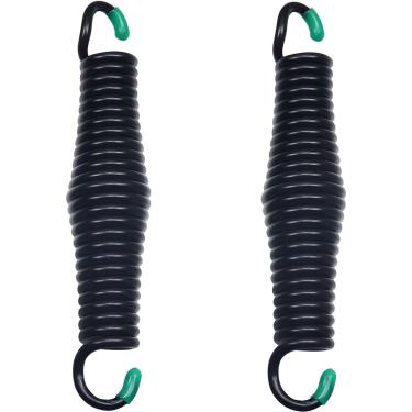 Imagem de Molas de cadeira de balanço para varanda com molas para cadeira suspensa, suporta até 590 kg, molas cromadas resistentes para cadeiras suspensas, suporte de teto, baloiços para varanda - 2 peças, preto