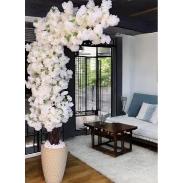 Imagem de Árvore Artificial de Flores Brancas, 2 metros flores de cerejeiras branca sem o vaso decorativo