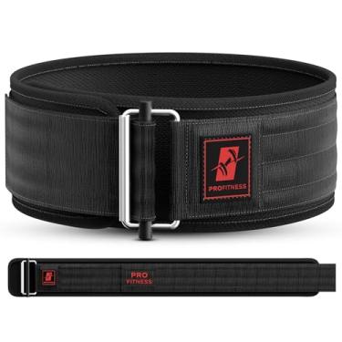 Imagem de (Large 90cm - 100cm (Waist size not pants size), Black/Red) - ProFitness Weight Lifting Workout Belt (10cm Wide) - for Cross Training Weightlifting, Powerlifting, Gym, Squats, Deadlifts - Ideal Back Support for Men & Women