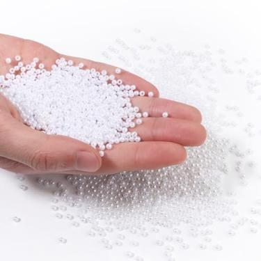 Imagem de Chuyau 4000 peças de pérolas brancas de 3 mm com furo redondo para artesanato contas de pérolas soltas para fazer joias, contas de pérolas falsas para pulseiras, colares, brincos, chaveiros,