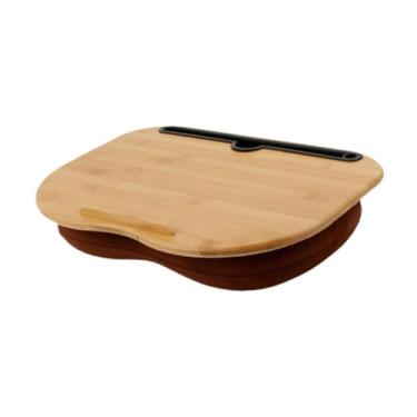 Imagem de WeiLaiKeQi Mesa de colo com almofada bandeja ergonômica fácil de usar conforto versátil presente ideal portátil para cama de artesanato em dormitório doméstico, com Ranhura, 38cmx28cm