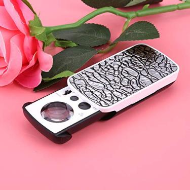 Imagem de Lupa Lupa 30x 60x 90x 3 Tipos de Lentes Com Luz LED 2 Cores Alta Ampliação Compacto Fácil de Transportar Avaliação de Joias para Pedras Preciosas (Prata)