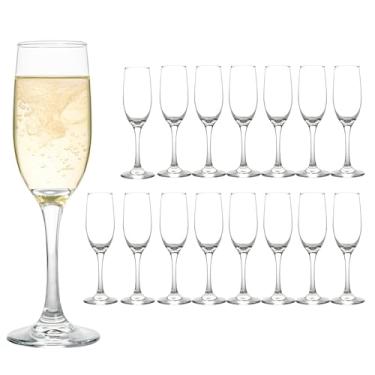 Imagem de HAKEEMI Elegante conjunto de 16 taças de champanhe para casamento ou Natal, 170 g ideal para vinho espumante - pode ser lavado na lava-louças