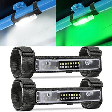 Imagem de Roador Luz de Cúpula Utv Alimentada Por Bateria, Barra de Proteção Universal, Luz Interna de Led, Luz de Caça para Utv Sxs Polaris Rzr Can Am Honda Yamaha, Carrinho de Golfe, Carro (2Pcs Verde/Branco)