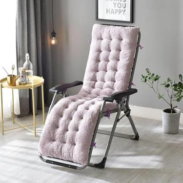 Imagem de Almofadas para espreguiçadeiras ao ar livre - Almofada de banco grossa, macia e protegida contra UV com laços para pátio, piscina, cadeiras reclináveis ​​de jardim(Pink,50 * 130cm)
