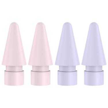Imagem de GRTHTATI Pacote com 4 pontas de substituição coloridas compatíveis com Apple Pencil 2ª geração, Apple Pencil de 1ª geração, Apple Pencil Pro e Apple Pencil USB-C (roxo + rosa)