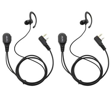 Imagem de Fone de ouvido Karier com 2 pinos PTT microfone Walkie Talkie com fones de ouvido em forma de C de gel de sílica macia para Kenwood Baofeng UV-5R BF-F8HP BF-888S Arcshell AR-5 (2 unidades)