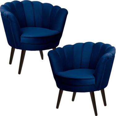 Imagem de Kit Duas Poltronas Pétala em Sued Premium - Sua Casa Decorações, Pés T