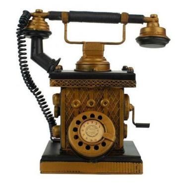 Imagem de Telefone Cofrinho Decorativo Antigo Estilo Retrô Vintage 23c - Skin Za