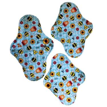 Imagem de Kit com 3 absorventes ecológicos reutilizáveis - noturno, fluxo intens