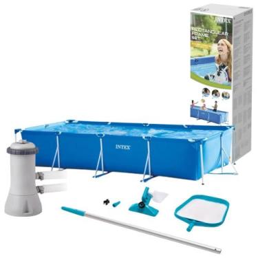 Imagem de Piscina Retangular 7.127L Intex C/ Bomba Filtrante e Kit Limpeza Penei