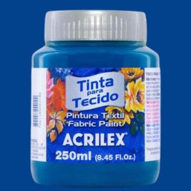 Imagem de Tinta Tecido Fosca 250ml 568 - Azul Cerúleo - ACRILEX, AZUL CERULEO - 