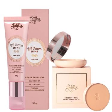 Imagem de Kit Latika BB Cream 30g + Kit Estojo c/ Refil Powder 11g - (Bege Médio)