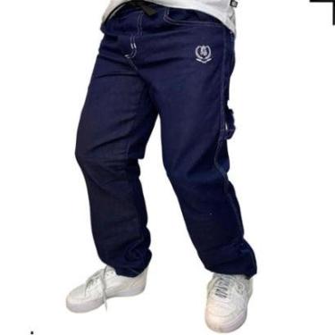 Imagem de Calça Tradicional Reta Cargo JEANS Escuro Street Boss-Masculino