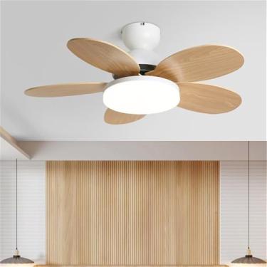 Imagem de Ventilador de teto com iluminação LED de estilo moderno nórdico, simples, ideal para sala de estar, restaurante,quarto e quarto infantil(1 unidade) (Estilo 12)