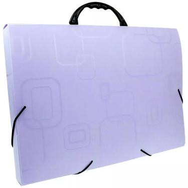 Imagem de Maleta para Folha A3 Dellofine Pasta Porta Papéis Projetos Objetos com Alça Dello Lilás