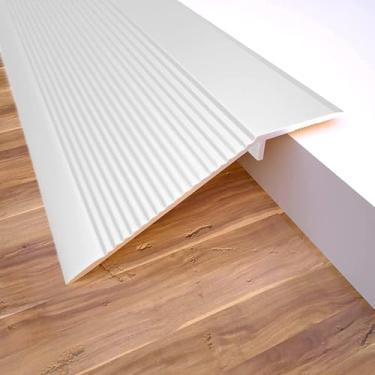 Imagem de Faixa de piso irregular da porta, faixa de piso de 10 cm de largura, madeira para azulejo, redutor de limites leve e antiderrapante, rampa de entrada para acabamento de carpete da varanda da
