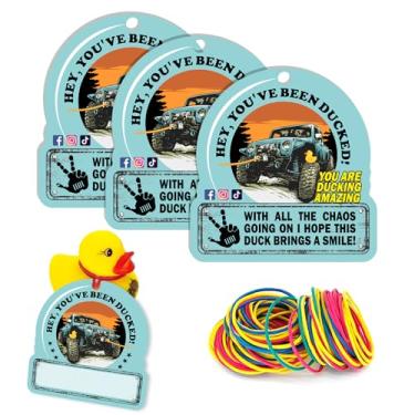 Imagem de You've Been Ducked Tags, Light Blue Duck Tags, Ducking Game Card, 35 Ducked Tags 35 elásticos tamanho de cartão de 6 x 6,44, com furo redondo e elásticos (azul claro)