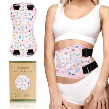 Imagem de Langsprit Embalagem de óleo de rícino, pacotes de óleo de rícino de algodão orgânico para desintoxicação de fígado, borboleta L