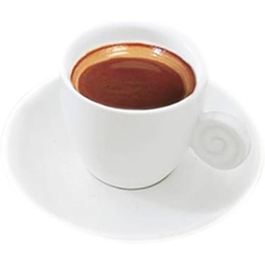 Imagem de Xícaras de café expresso conjunto de pires de cerâmica fosca café extravagante 90 ml (3.2 onças) xícaras de chá, preto fosco branco 2 xícaras