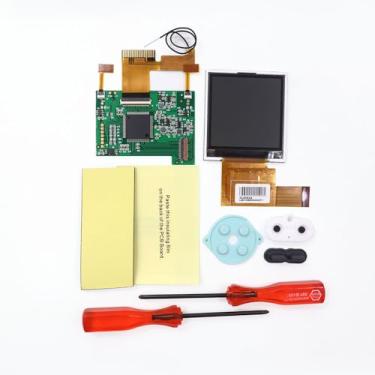 Imagem de HISPEEDIDO For GBP IPS LCD Kits Backlight Screen Replacements Mod Kits, 5 Level Backlit Brightness Touch Control Black Glass Len Compatible with GameBoyPocket Console 2.2''