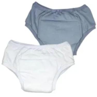Imagem de Roupa Intima Unissex em Algodão Geriátrica com Absorvente Incontinencia Urinária Segura Escapes Xixi kit 2unds Cinza e Branco (P)