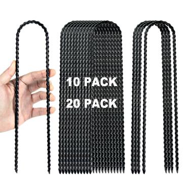 Imagem de IHOSHENG Estacas de vento de trampolim de 30 cm Estacas resistentes em forma de U para solo, kit de âncora de amarração de trampolim para conjunto de balanço, barracas de acampamento e gol de futebol,