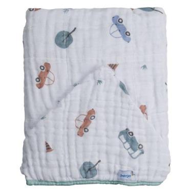 Imagem de Toalha de Banho Bebê Soft 80 cm x 80 cm Baby Joy, Carrinhos