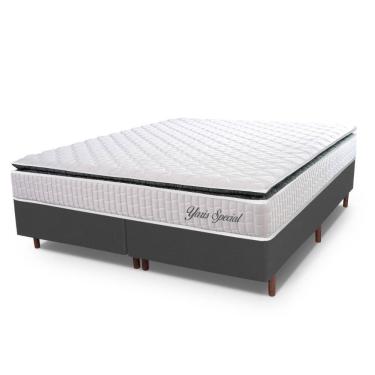 Imagem de Cama Box Queen Hellen Molas Ensacadas Yaris Pillow Top 158x198x61cm